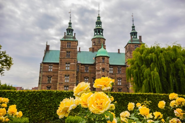 Rosenborg castle on cloudy summer day in copenhagen,\
denmark