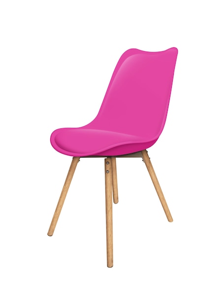 Rosepink Modern chair close up isolated on a white background