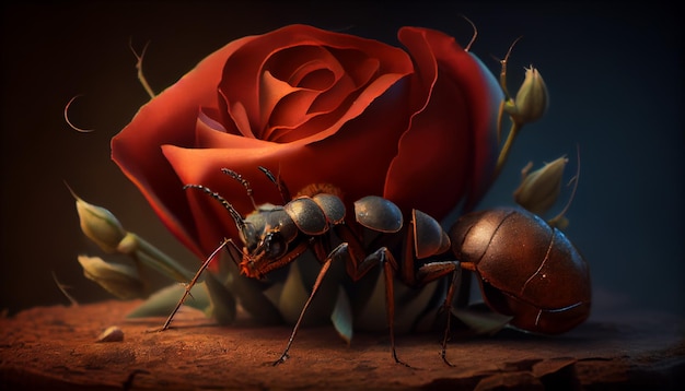 Roses and ants