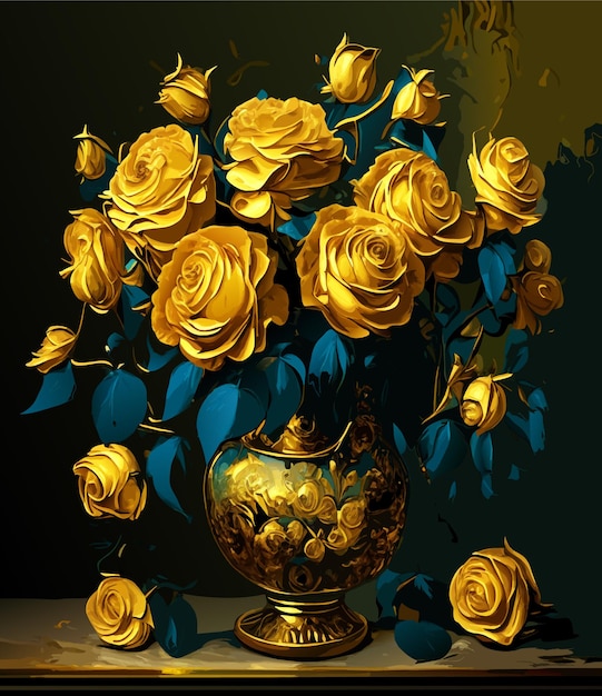 花瓶にはバラが入っています テーブルスタイル 写真