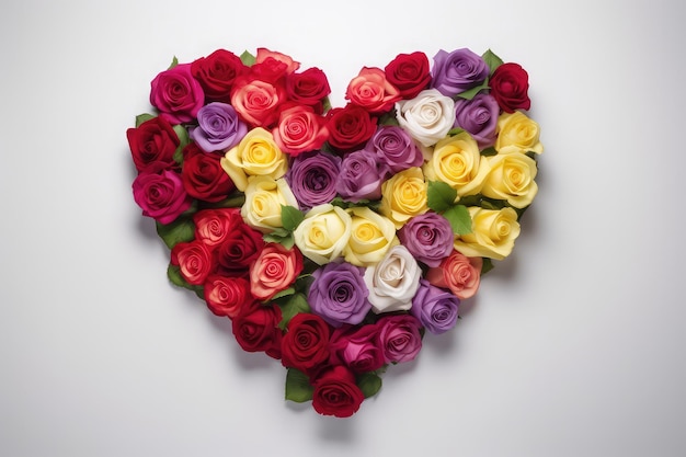 roses arranged in heart shape