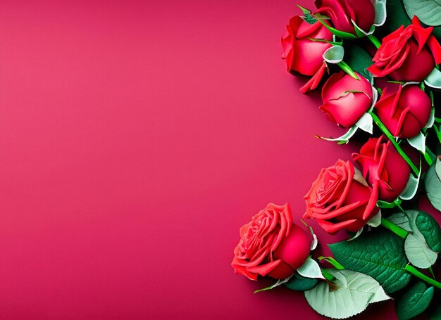 Roses border for valentine day copy space