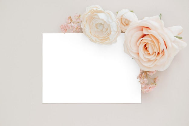 roses on a card mockup design element
