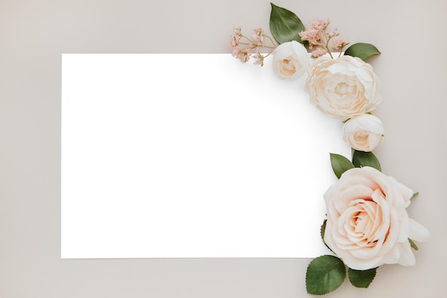 roses on a card mockup design element