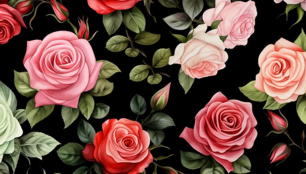 roses flowers pattern background