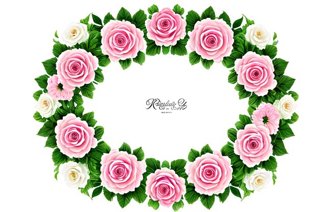 Roses and flowers on a white background