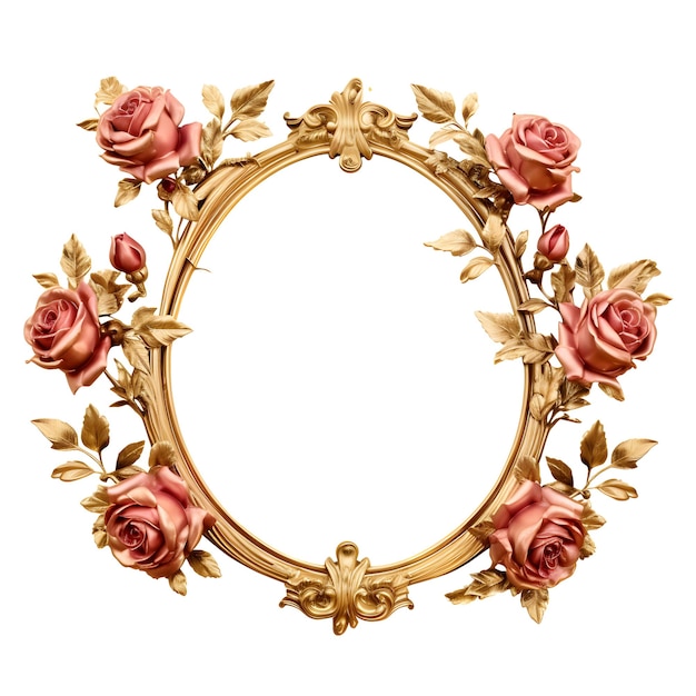 Roses and leaf Decorative Ornamental Frame Antique Elegant Retro Royal Luxury