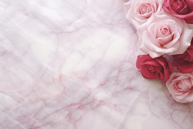 Roses on Marble with Copy Space