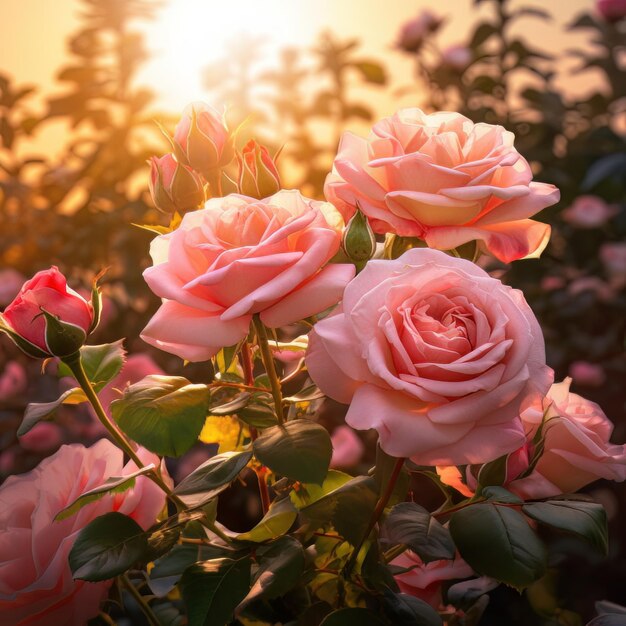 Roses in the morning light