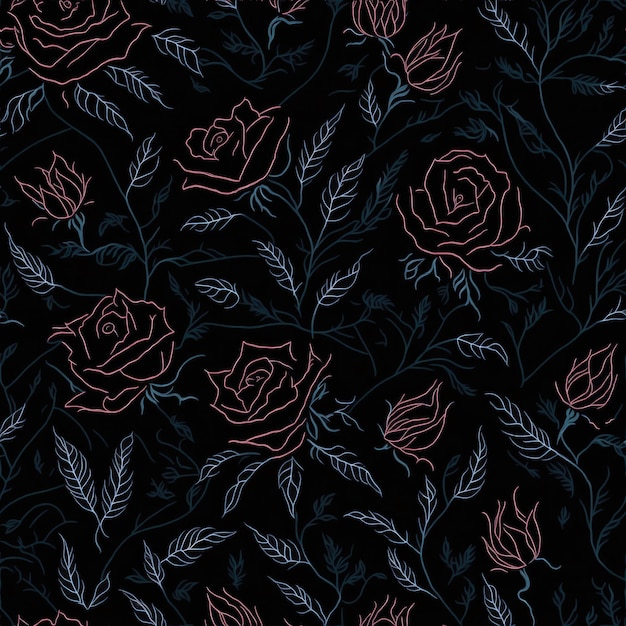 Photo roses pattern wallpaper