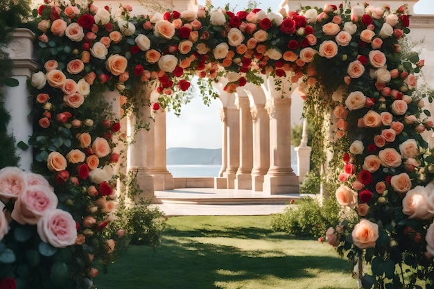 Roses on a pergola