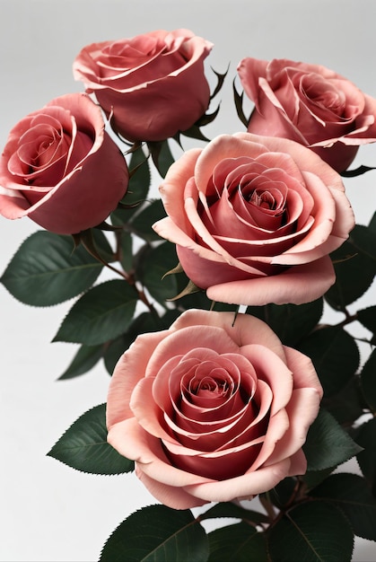 roses on white background