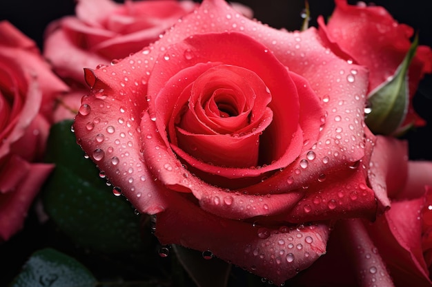 Roses with water drops