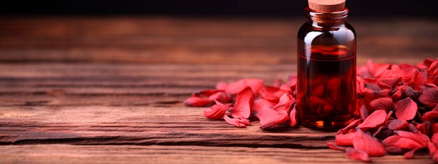 Rosewood essential oil in a bottle Generative AI Nature