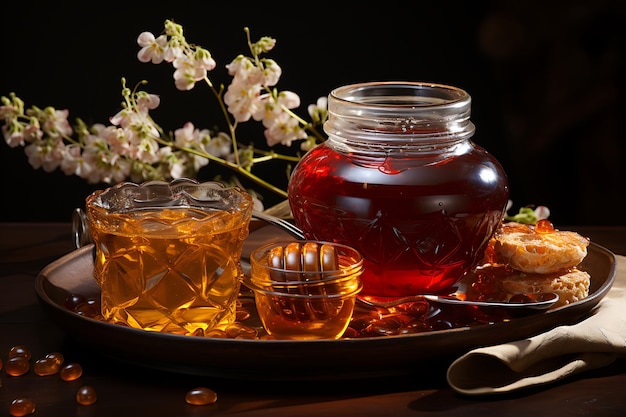 Rosh Hashana honey pomegranate and apple