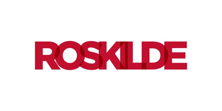 Photo roskilde in the denmark emblem the design features a geometric style vector illustration with bold typography in a modern font the graphic slogan lettering