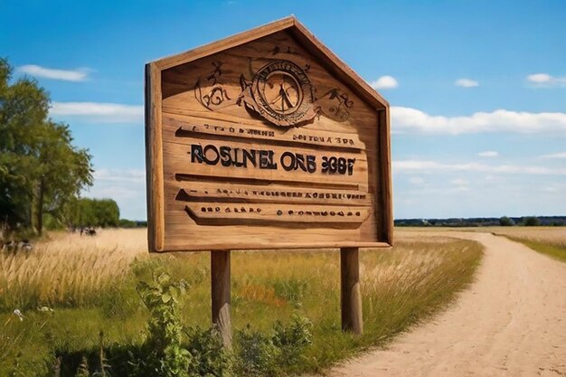 Photo roskilde wooden sign on a beautiful day