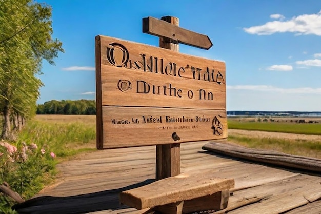 Photo roskilde wooden sign on a beautiful day