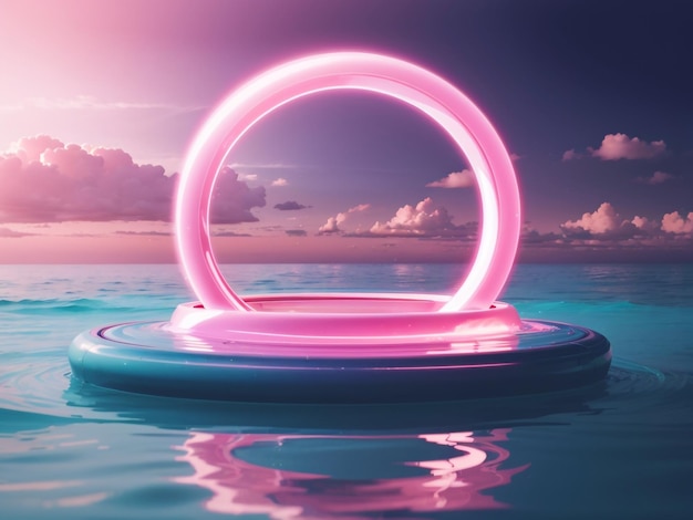 バラ色の夢の風景 3 D レンダリング ピンクの CloudLike フォームと抽象的な背景
