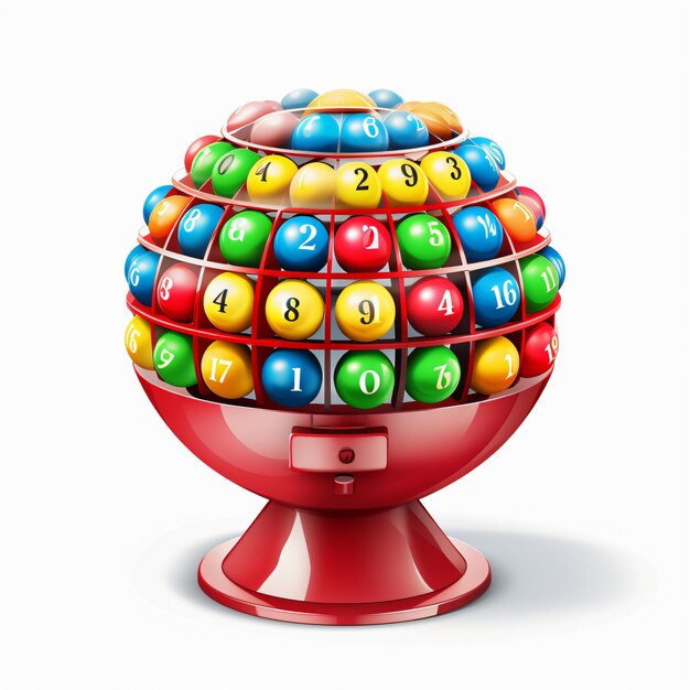 Premium AI Image Rotating lottery drum with bingo balls lottery spin
