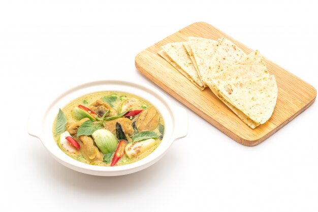 Roti and Green Curry with Chicken