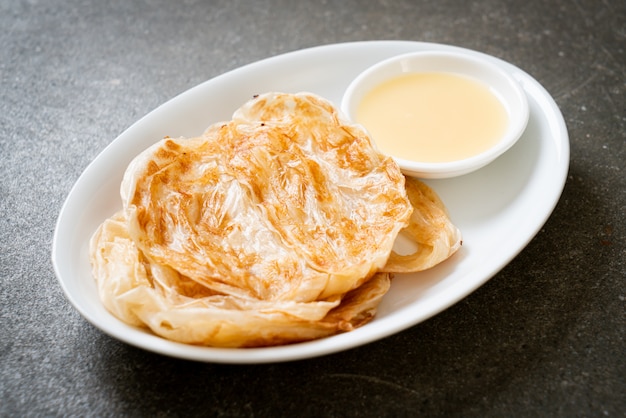 roti with sweetened condensed milk (dessert)