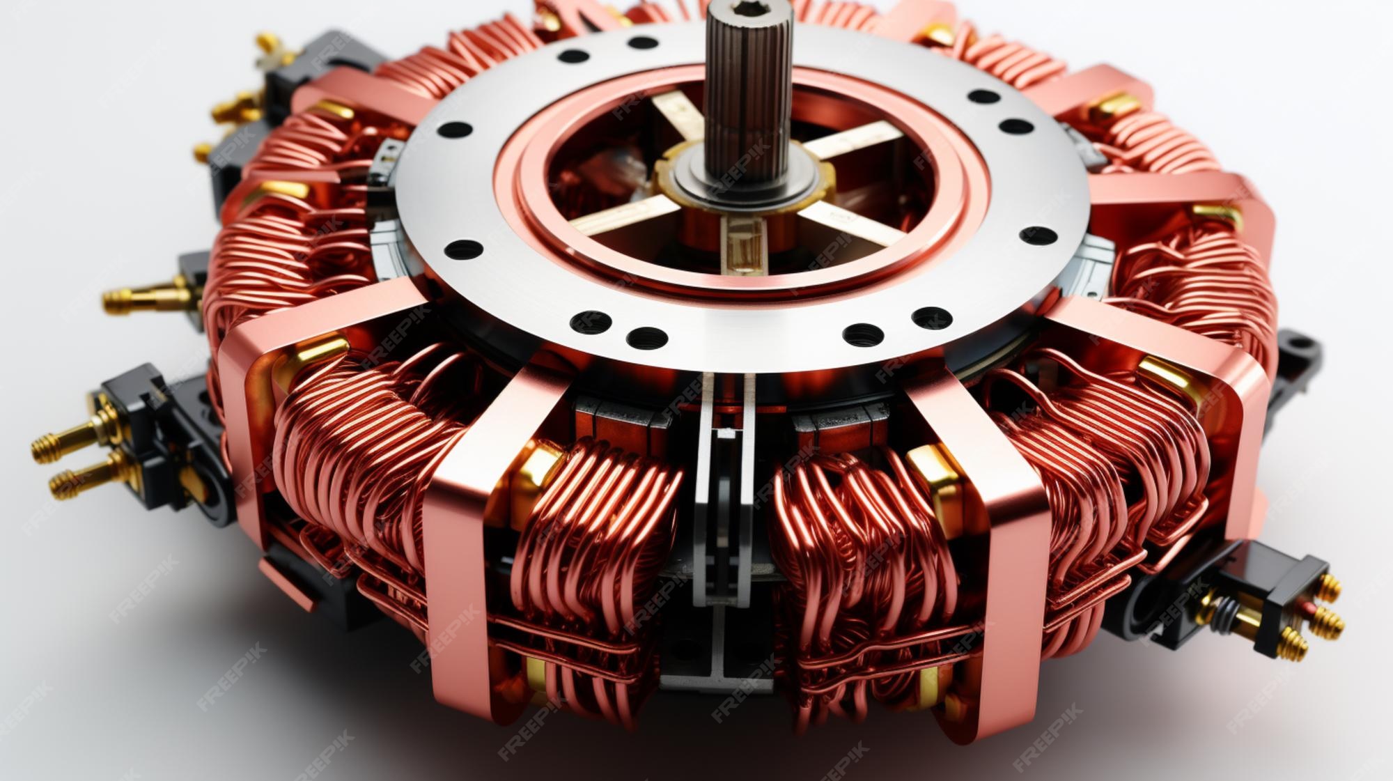 Premium AI Image Rotor and stator of electric motor isolated on white
