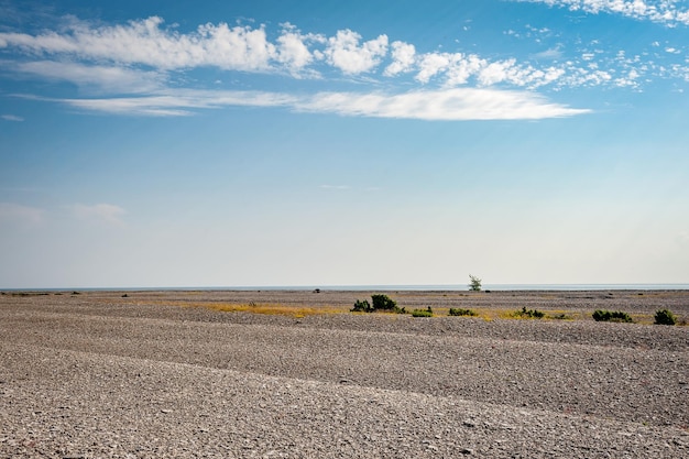 Rotsachtig veld Rotsachtig strand in de natuurlijke omgeving van de Oostzee Osmussaar Estland Europa