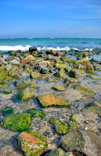 Rotsen op het zeestrand