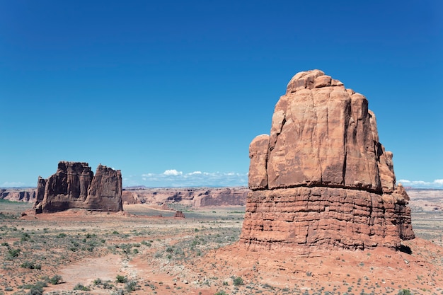 Rotsformaties, gelegen in Arches National Park in Moab, Utah