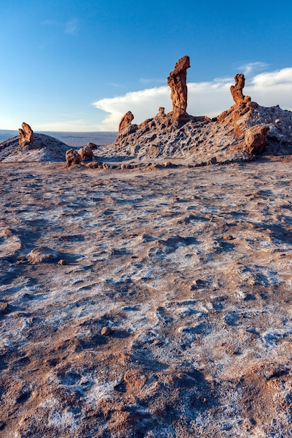 Foto rotsformaties in de atacamawoestijn chili