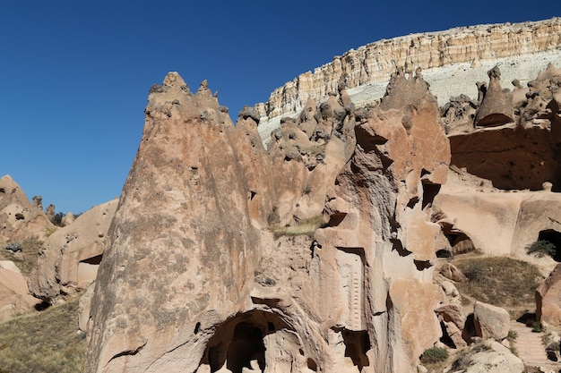 Rotsformaties in Zelve Valley Cappadocië Nevsehir Turkije