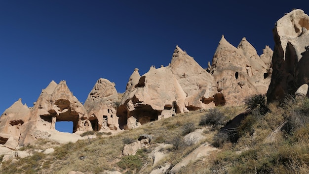 Rotsformaties in Zelve Valley Cappadocië Nevsehir Turkije