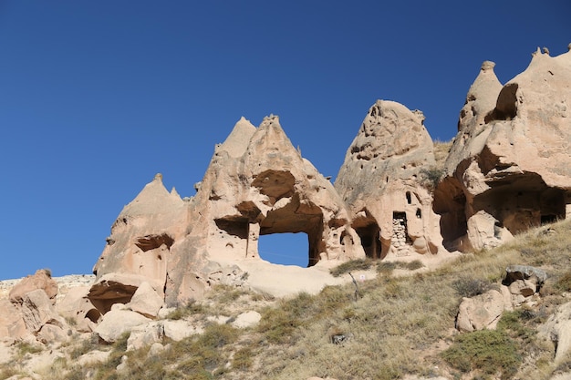 Rotsformaties in Zelve Valley Cappadocië Nevsehir Turkije