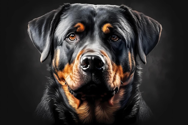 Rottweiler dog portrait Generative ai design