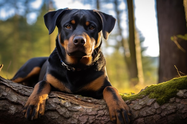 rottweiler looking at camera