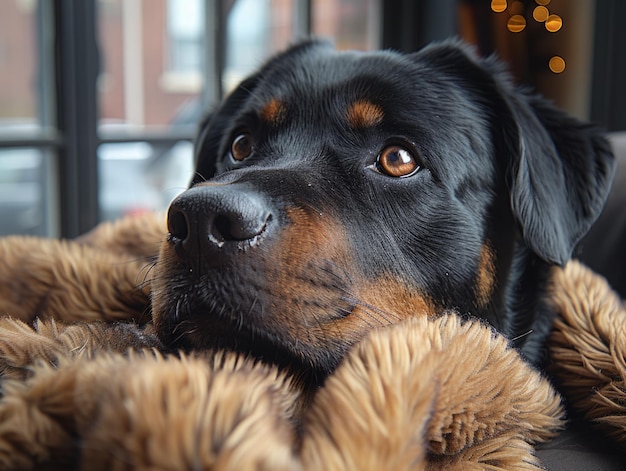 rottweiler on the sofa Generative AI