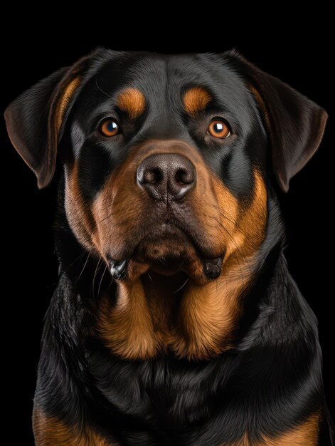 Photo rottweiler studio shot on clear isolated background generative ai