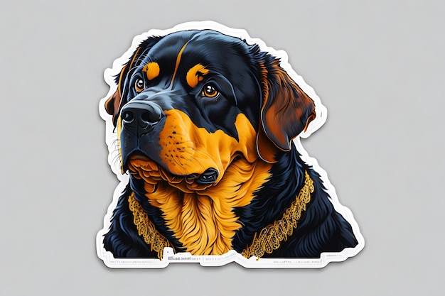 Rottweiler tekenfilm sticker