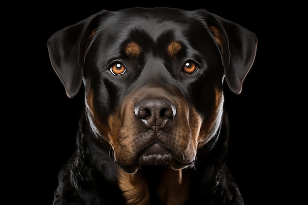 Rottweiler with an intense gaze