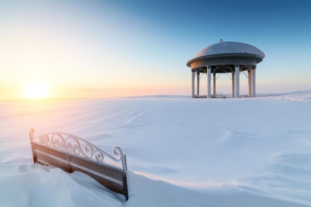 Rotunda on a snowy plain