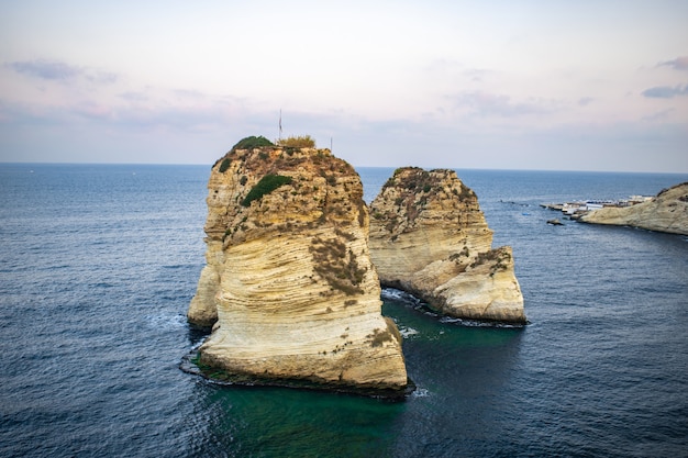 Rouche Symbol of Lebanon capital Beirut  Pigeon Rocks