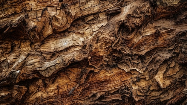 AI が生成した、ざらざらした樹皮のテクスチャーの木の幹