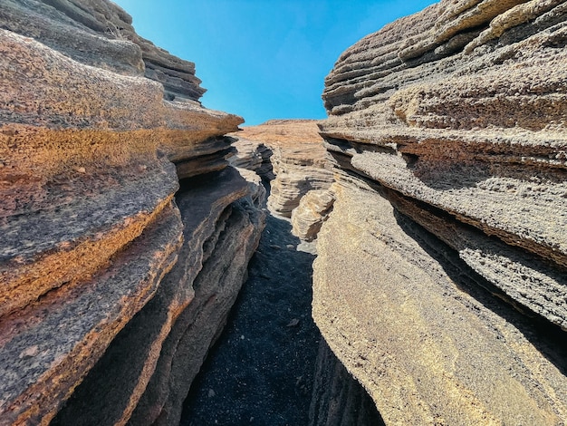 Rough canyon on cloudless day