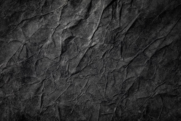 Photo rough crumpled black paper texture halloween and black friday background for copy space