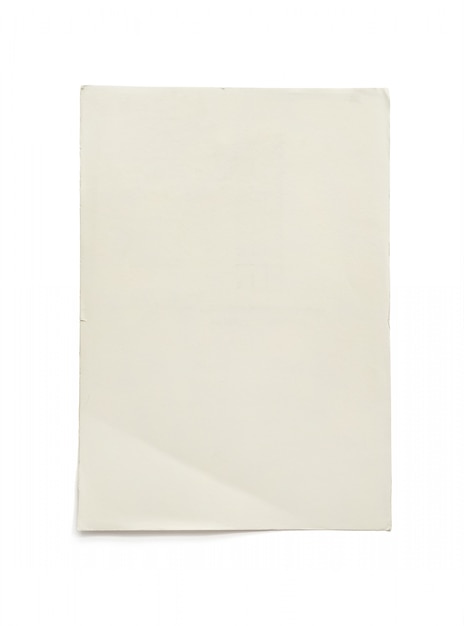 Rough empty paper isolated on white.