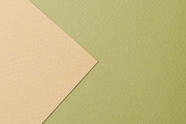 Rough kraft paper background paper texture beige green colors Mockup with copy space for text