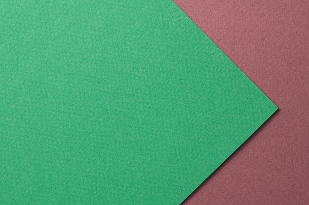 Rough kraft paper background paper texture burgundy green colors Mockup with copy space for text