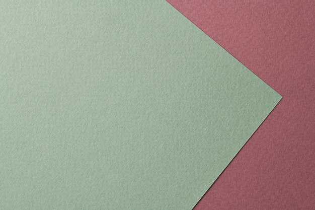 Rough kraft paper background paper texture burgundy green colors Mockup with copy space for text