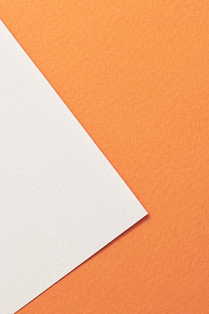 ラフ クラフト紙背景紙テクスチャ オレンジ ホワイト色モックアップ テキストのコピー スペース
